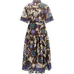 Brown Cotton Casual Dress