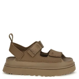 Brown Recycled Polyester Flat Sandals