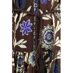 Brown Cotton Casual Dress