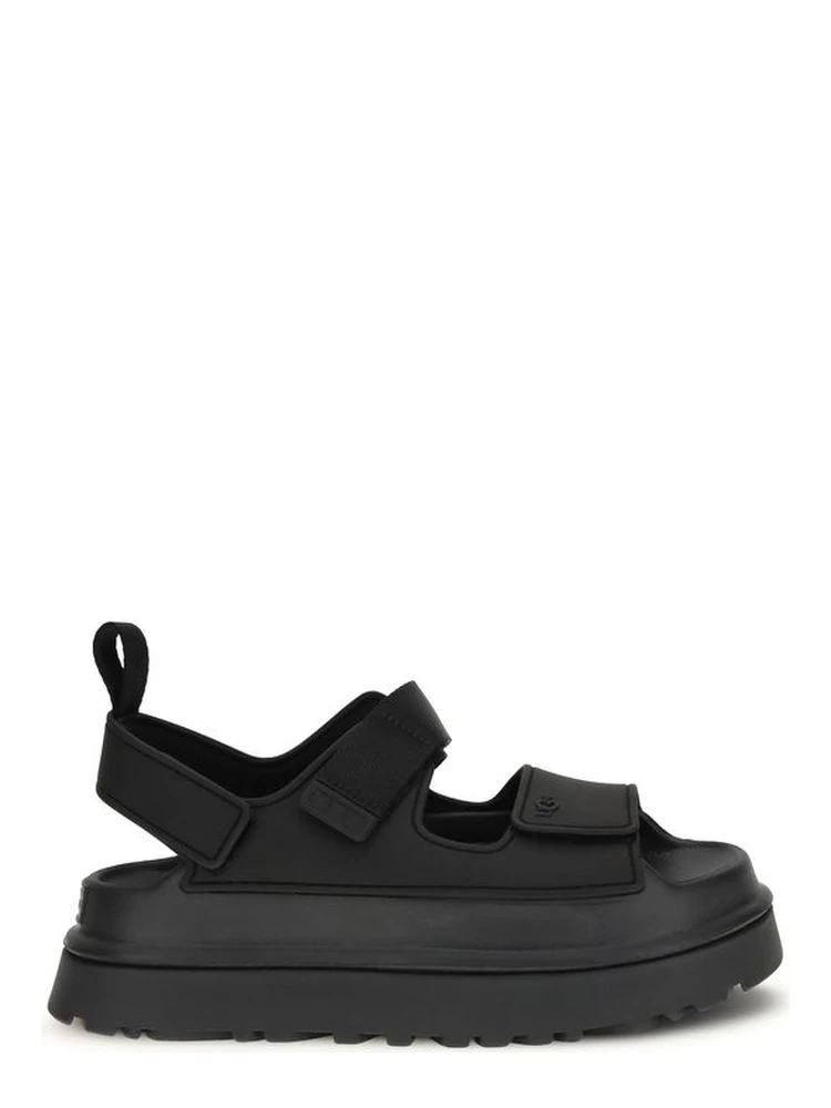 Black Recycled Polyester Platform Sandals