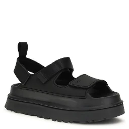 Black Recycled Polyester Platform Sandals