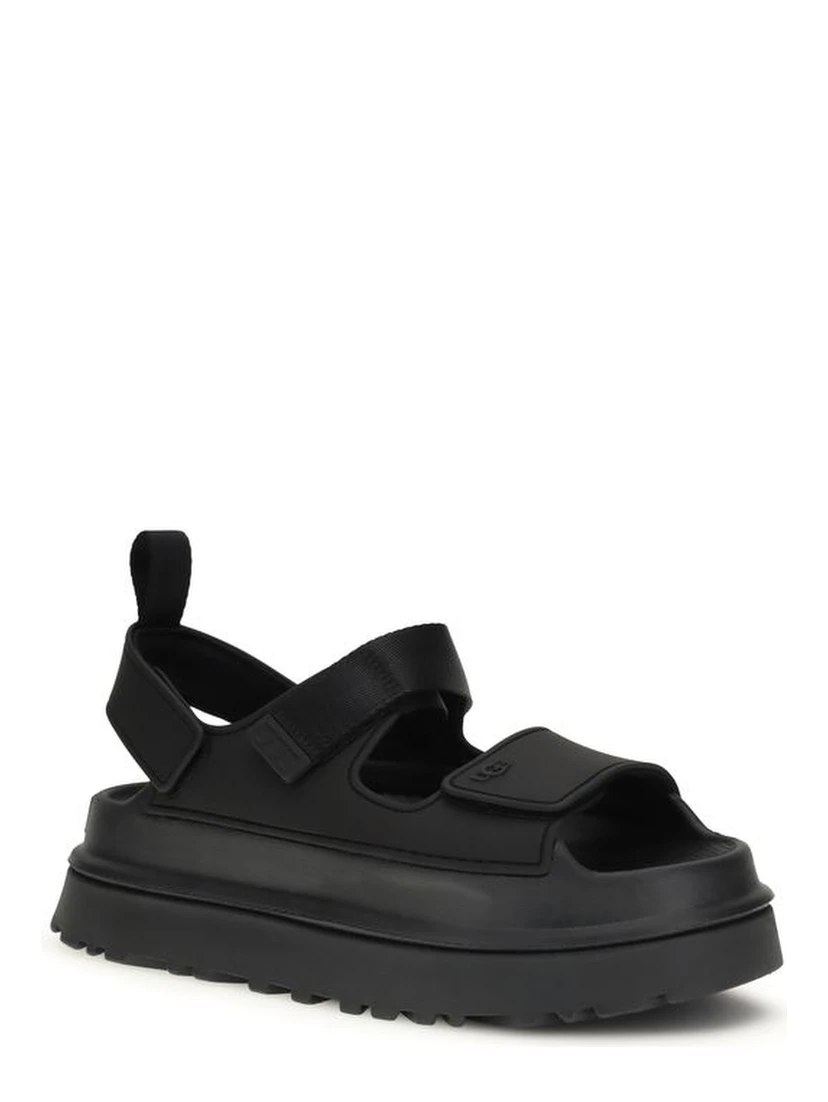 Black Recycled Polyester Platform Sandals