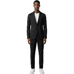 Black Cotton Two-Piece Suit
