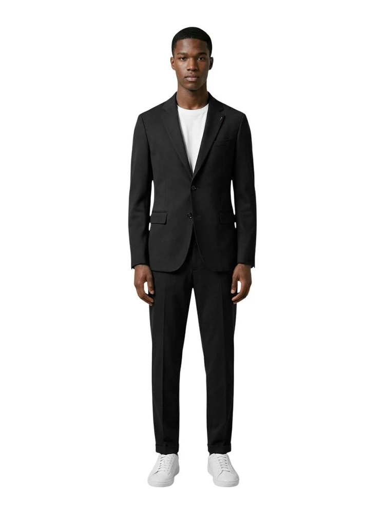 Black Cotton Two-Piece Suit