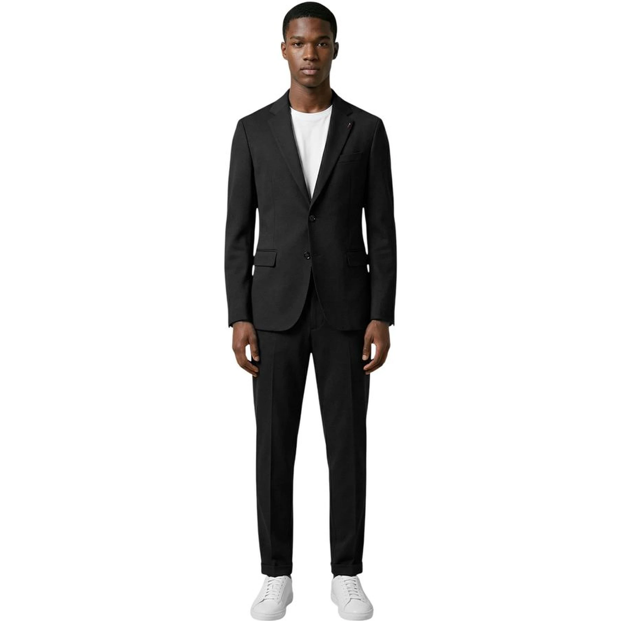 Black Cotton Two-Piece Suit