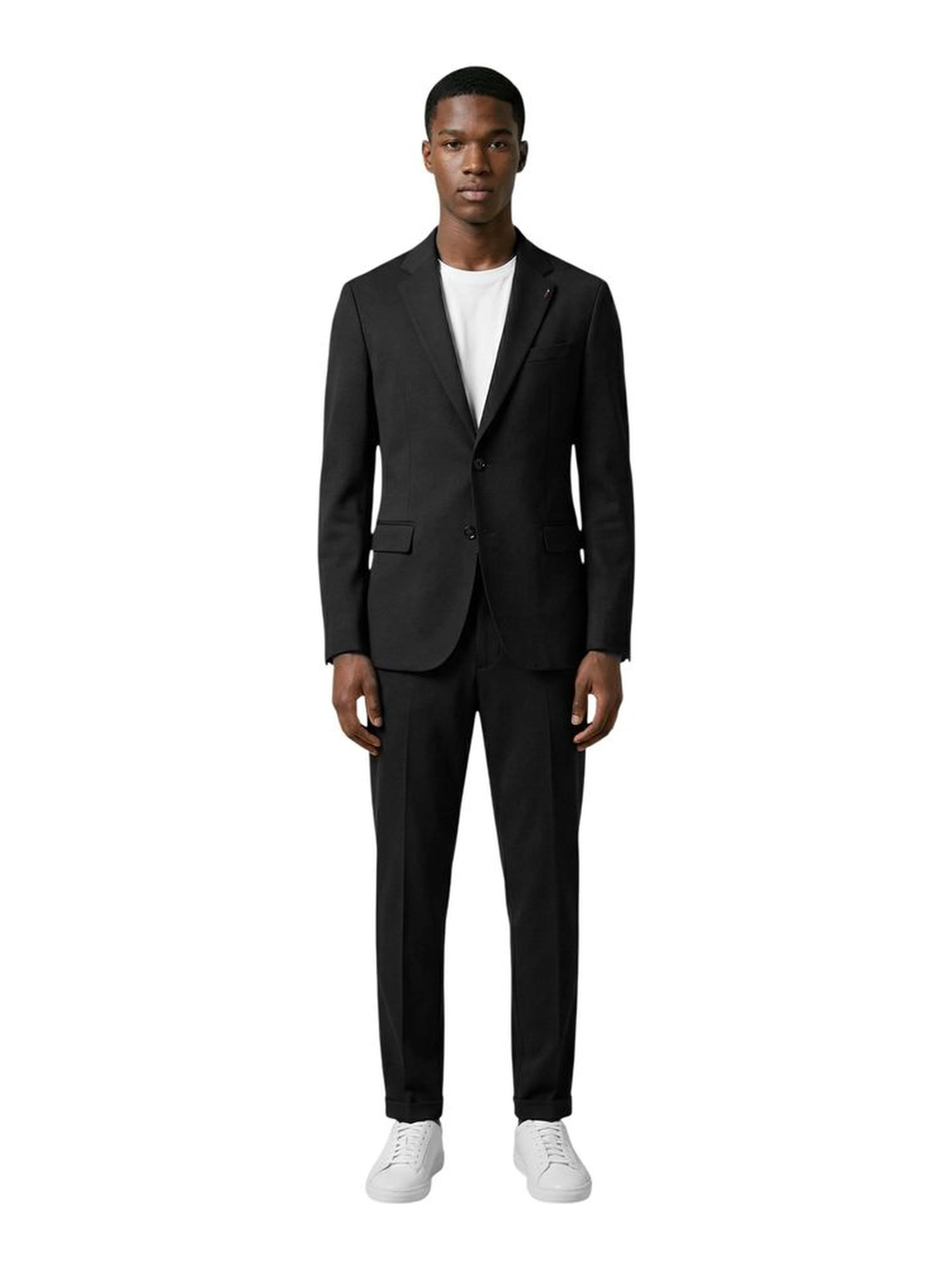Black Cotton Two-Piece Suit