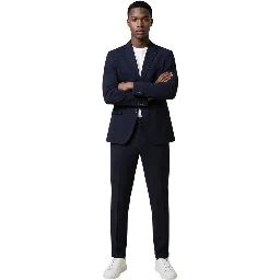 Blue Cotton Two-Piece Suit