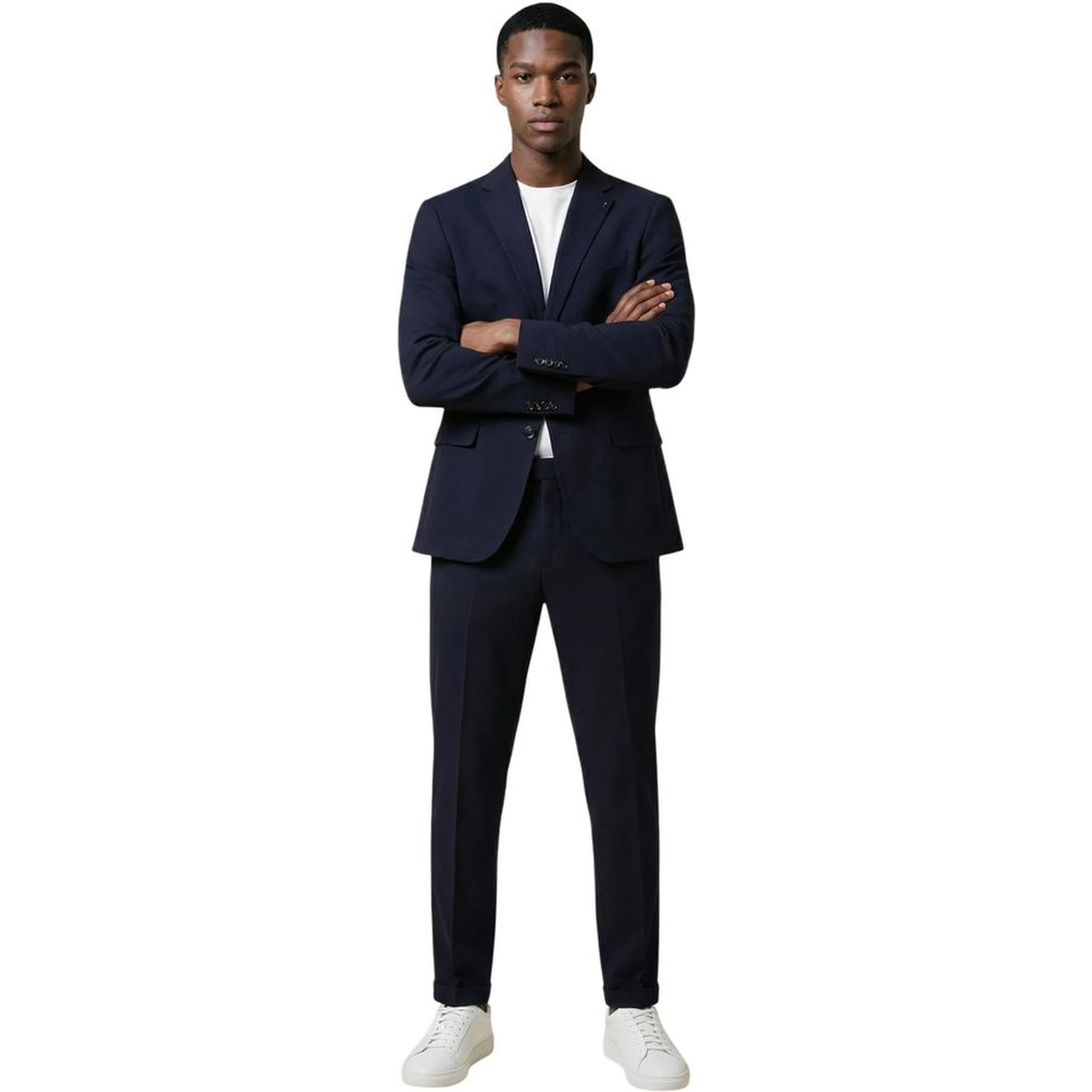 Blue Cotton Two-Piece Suit