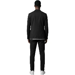 Black Cotton Two-Piece Suit