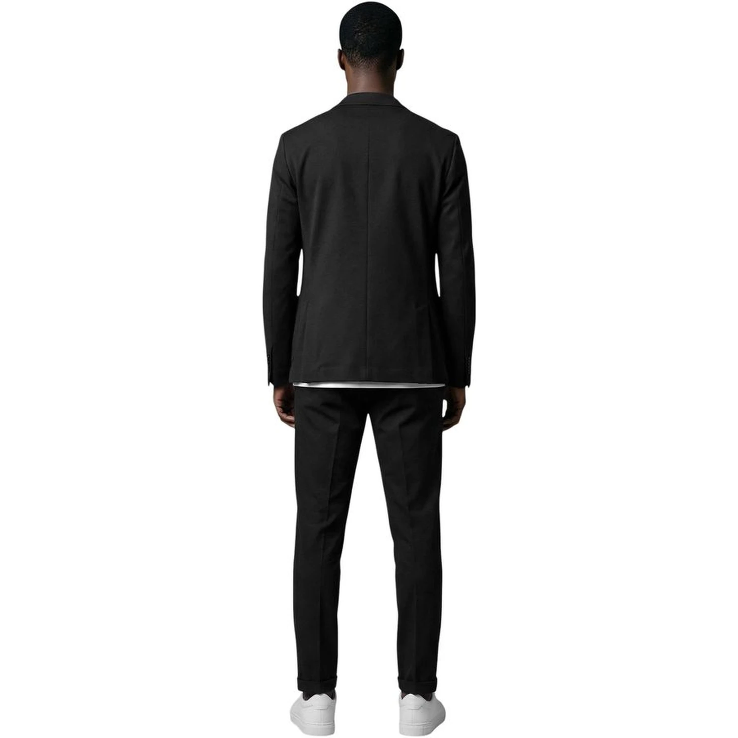 Black Cotton Two-Piece Suit
