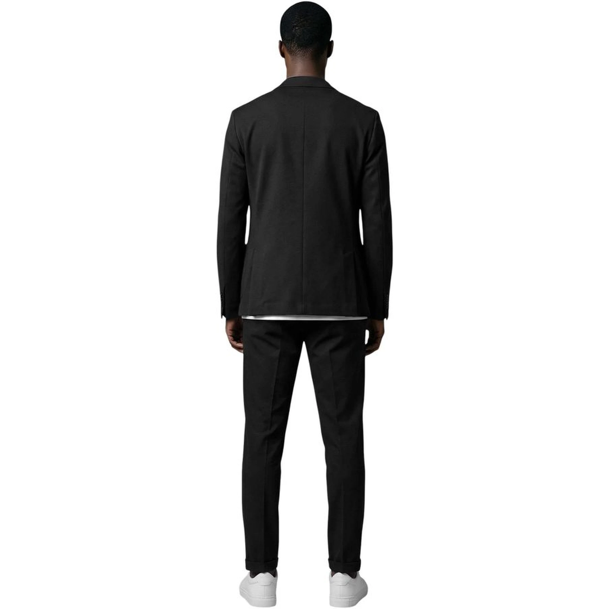 Black Cotton Two-Piece Suit