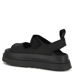 Black Recycled Polyester Platform Sandals