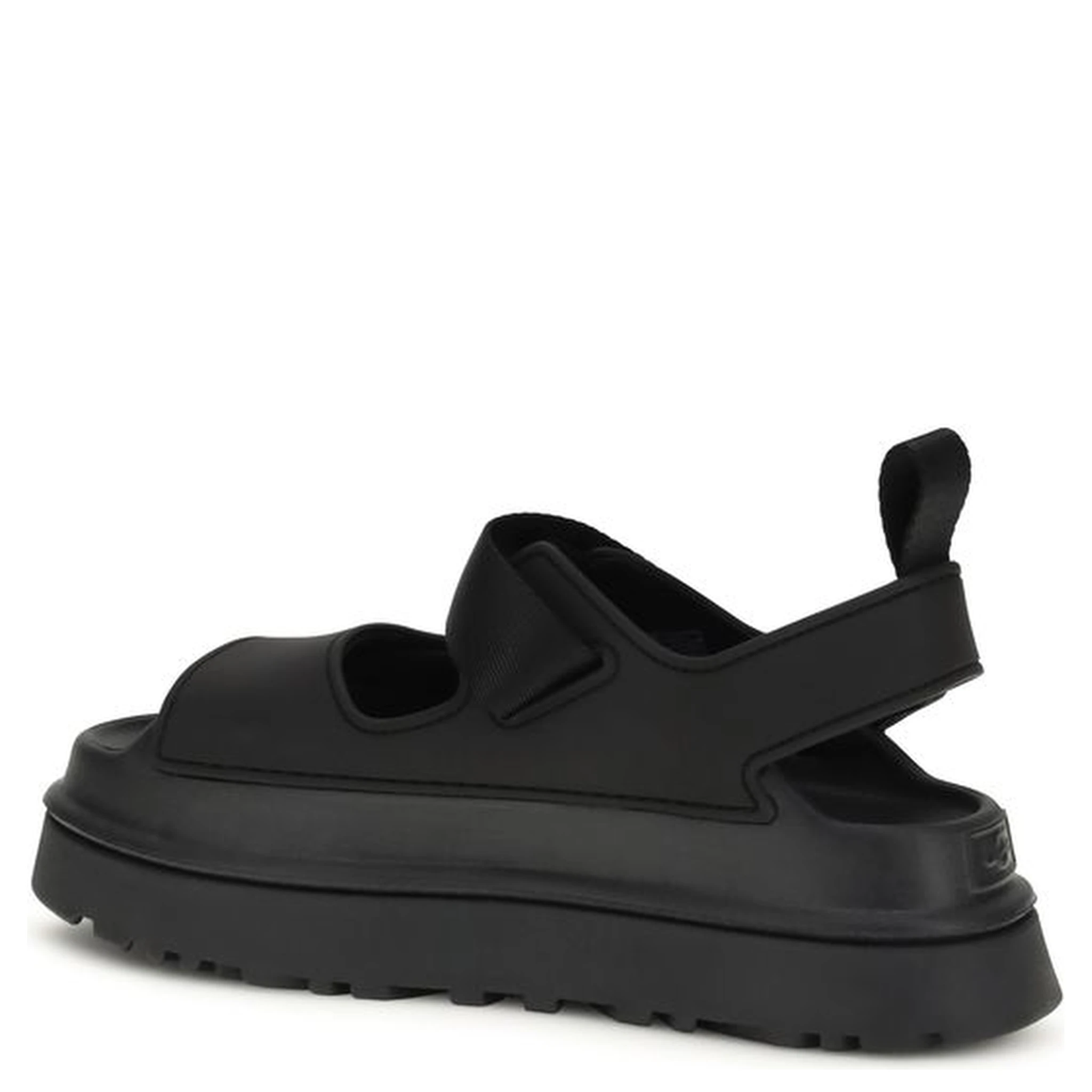 Black Recycled Polyester Platform Sandals