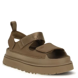 Brown Recycled Polyester Flat Sandals