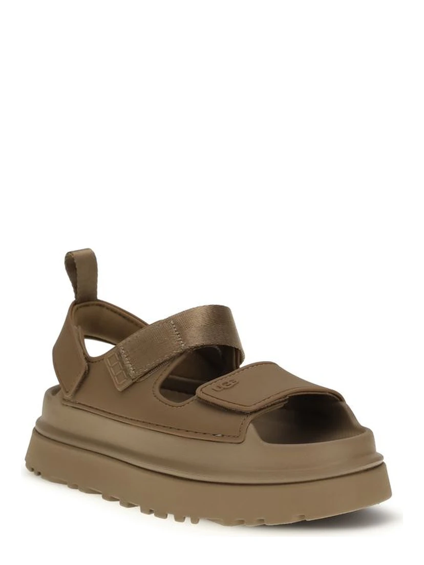 Brown Recycled Polyester Flat Sandals