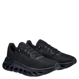 Black Polyester Athletic Sneakers