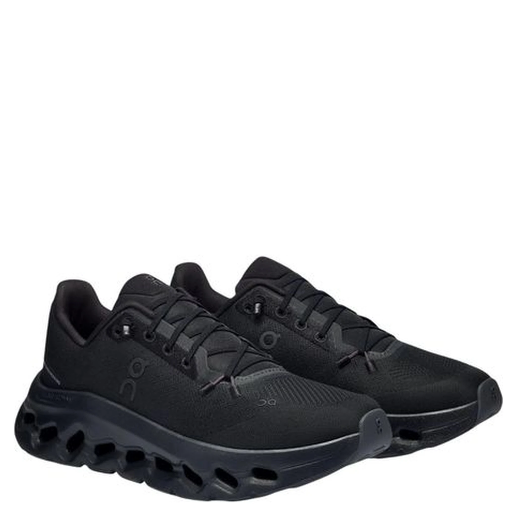 Black Polyester Athletic Sneakers
