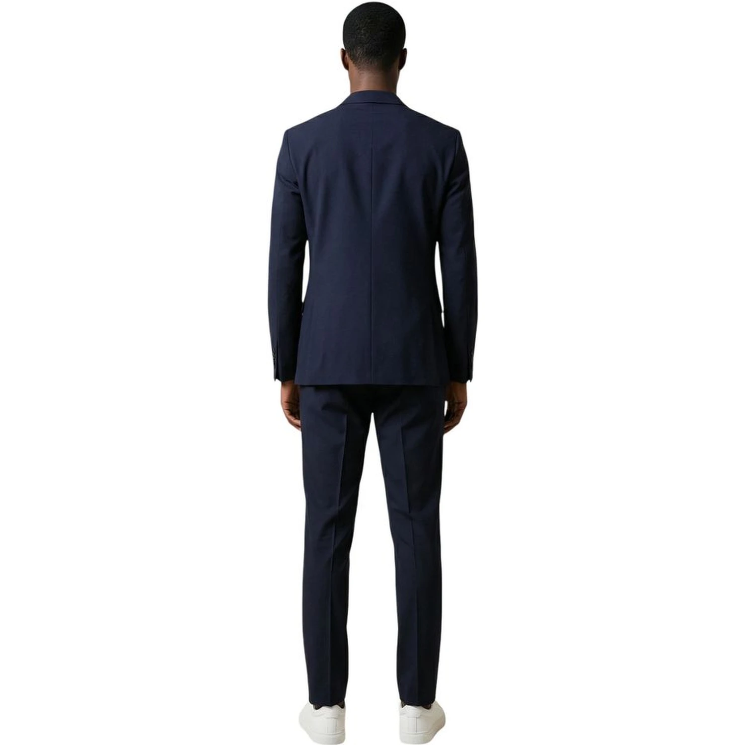 Blue Polyester Three-Piece Suit