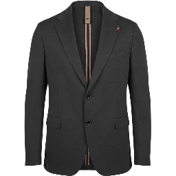Black Cotton Two-Piece Suit