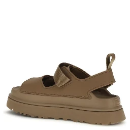 Brown Recycled Polyester Flat Sandals