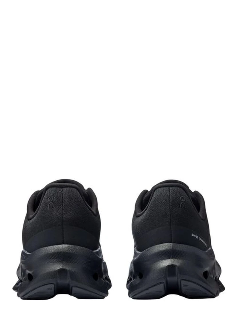 Black Polyester Athletic Sneakers