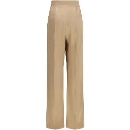 Beige Silk Dress Pants