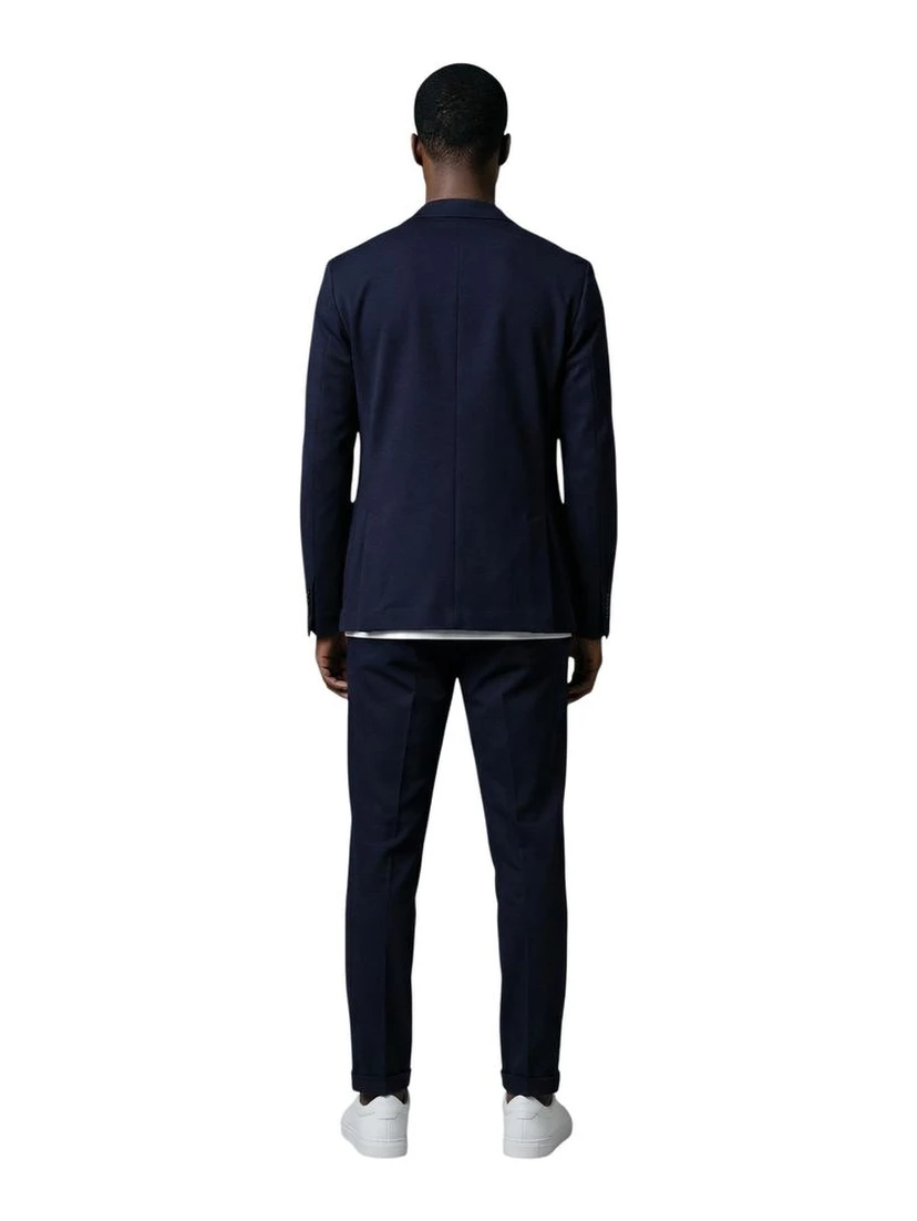 Blue Cotton Two-Piece Suit