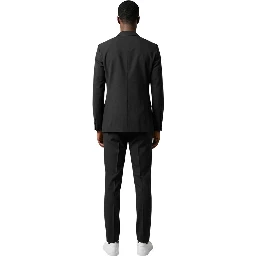 Black Polyester Three-Piece Suit