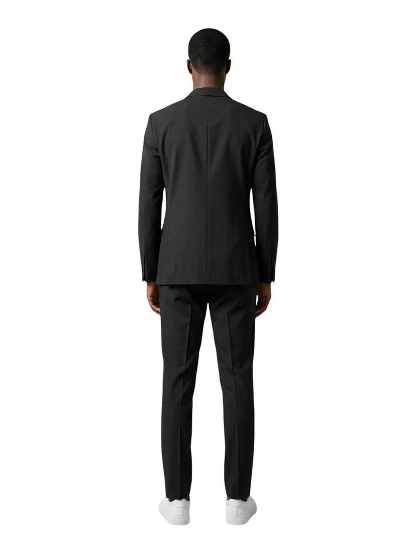 Black Polyester Three-Piece Suit