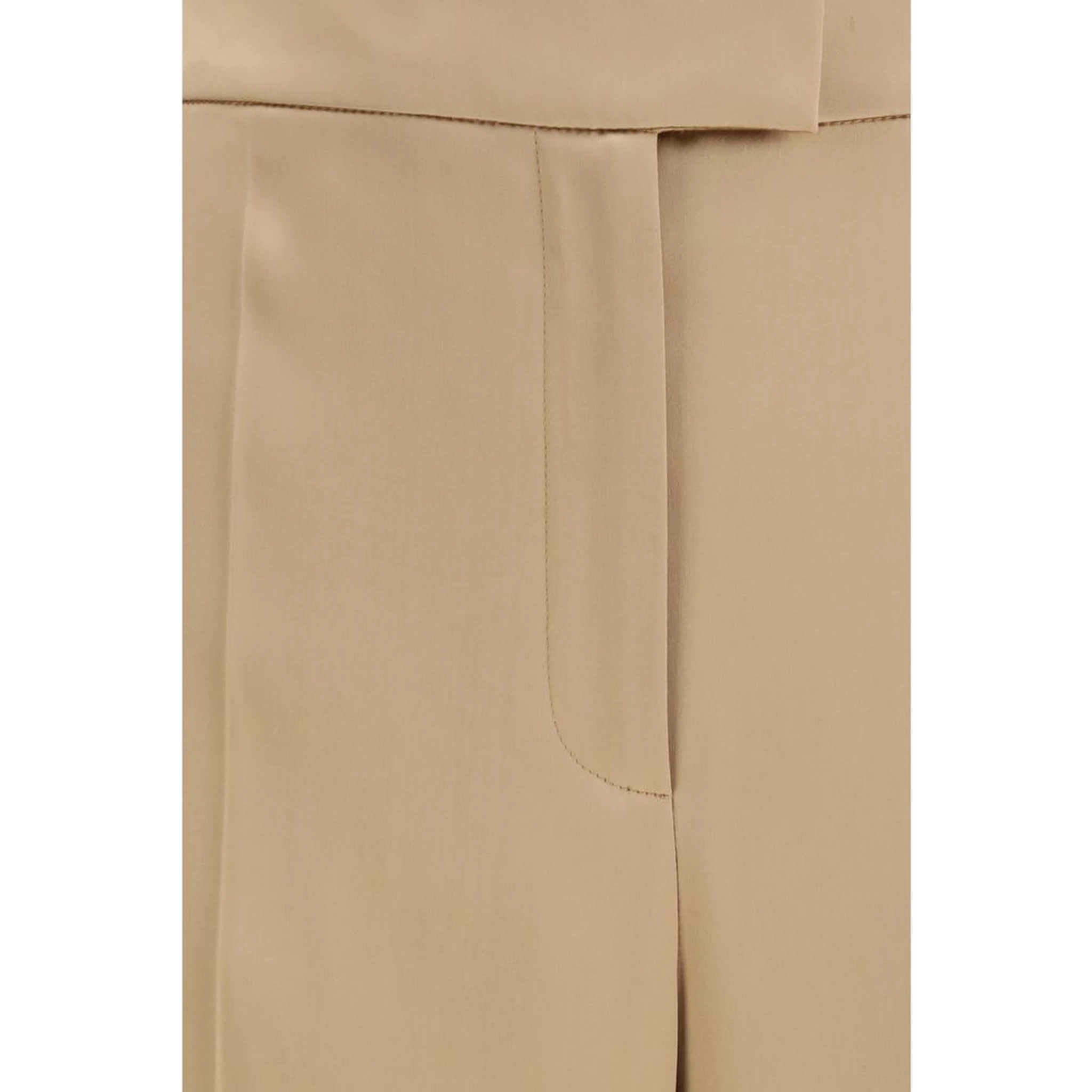 Beige Silk Dress Pants