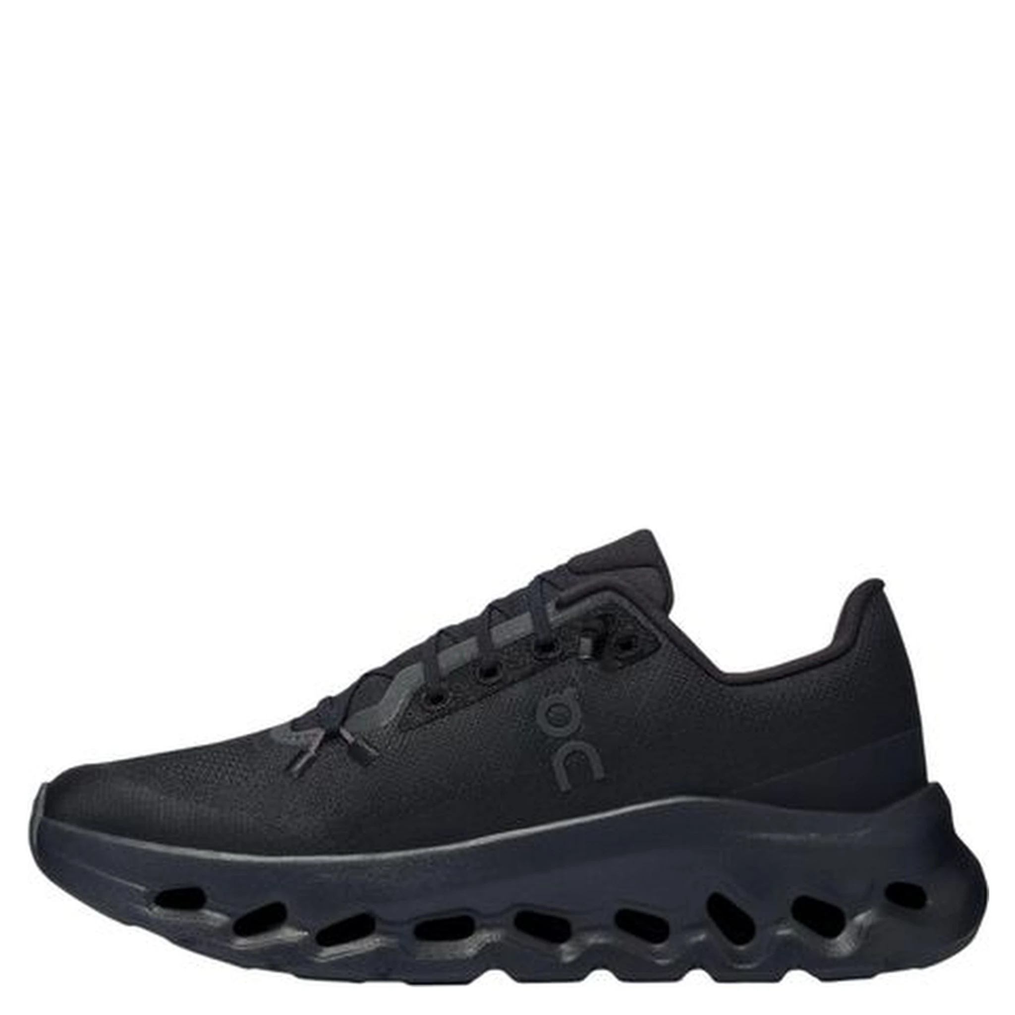 Black Polyester Athletic Sneakers