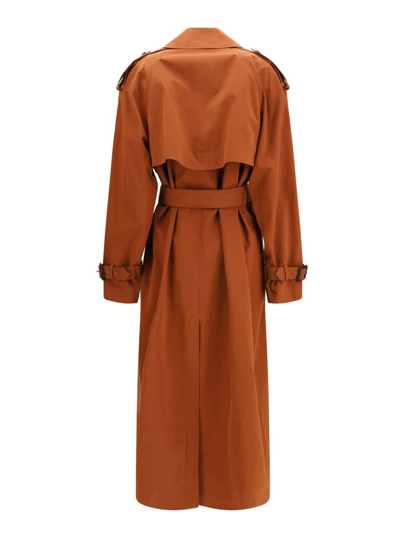 Brown Cotton Trench Coat