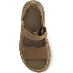 Brown Recycled Polyester Flat Sandals