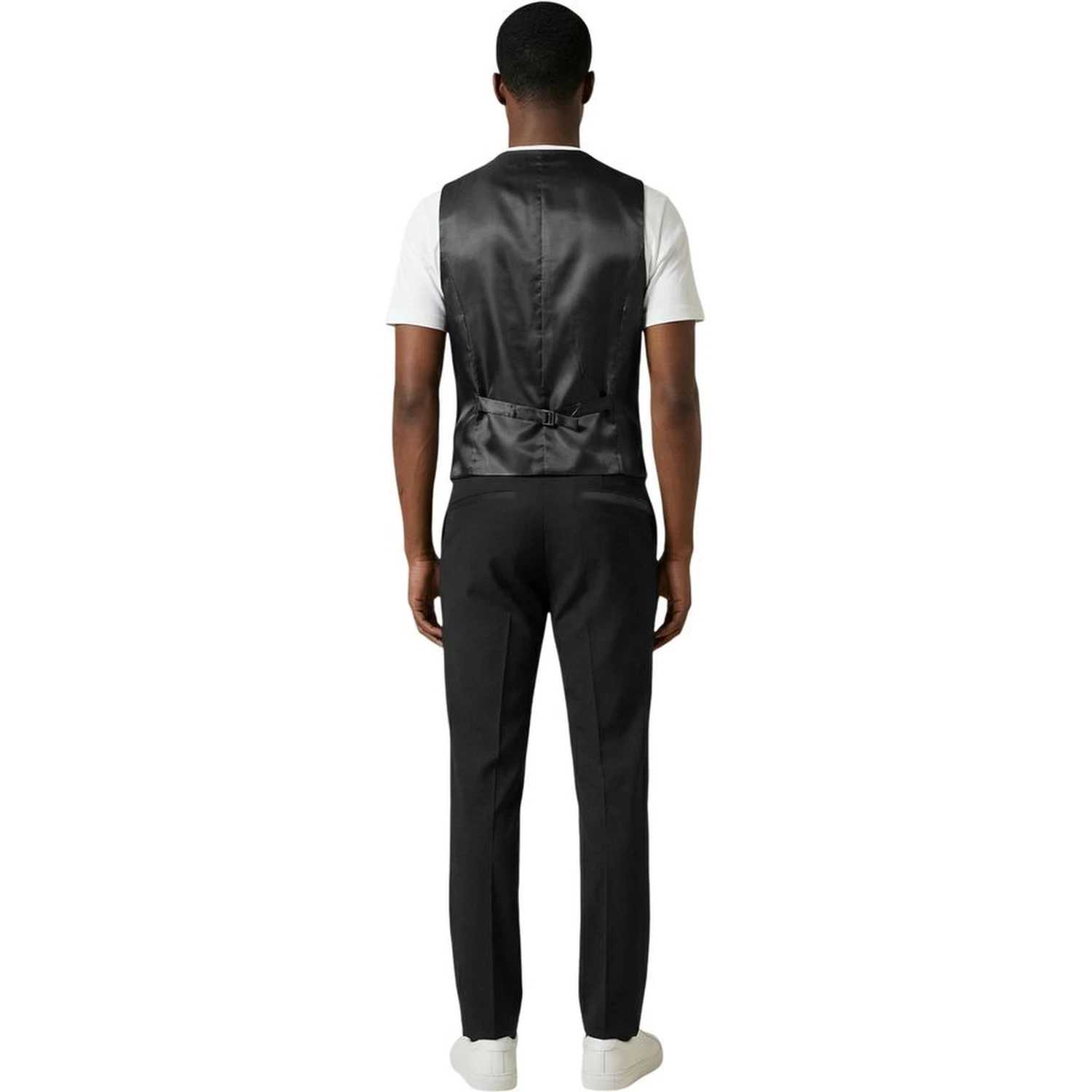 Black Polyester Three-Piece Suit