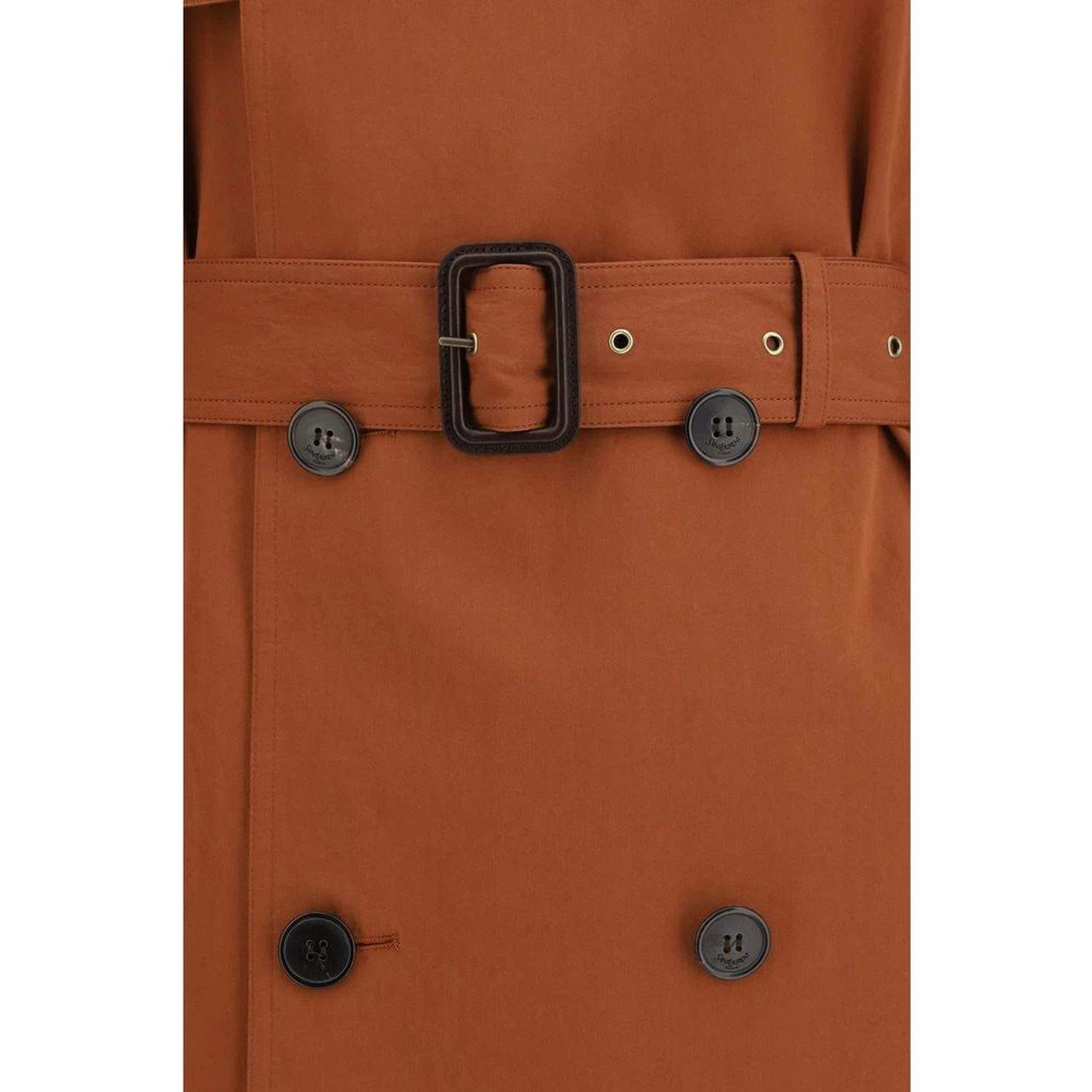 Brown Cotton Trench Coat