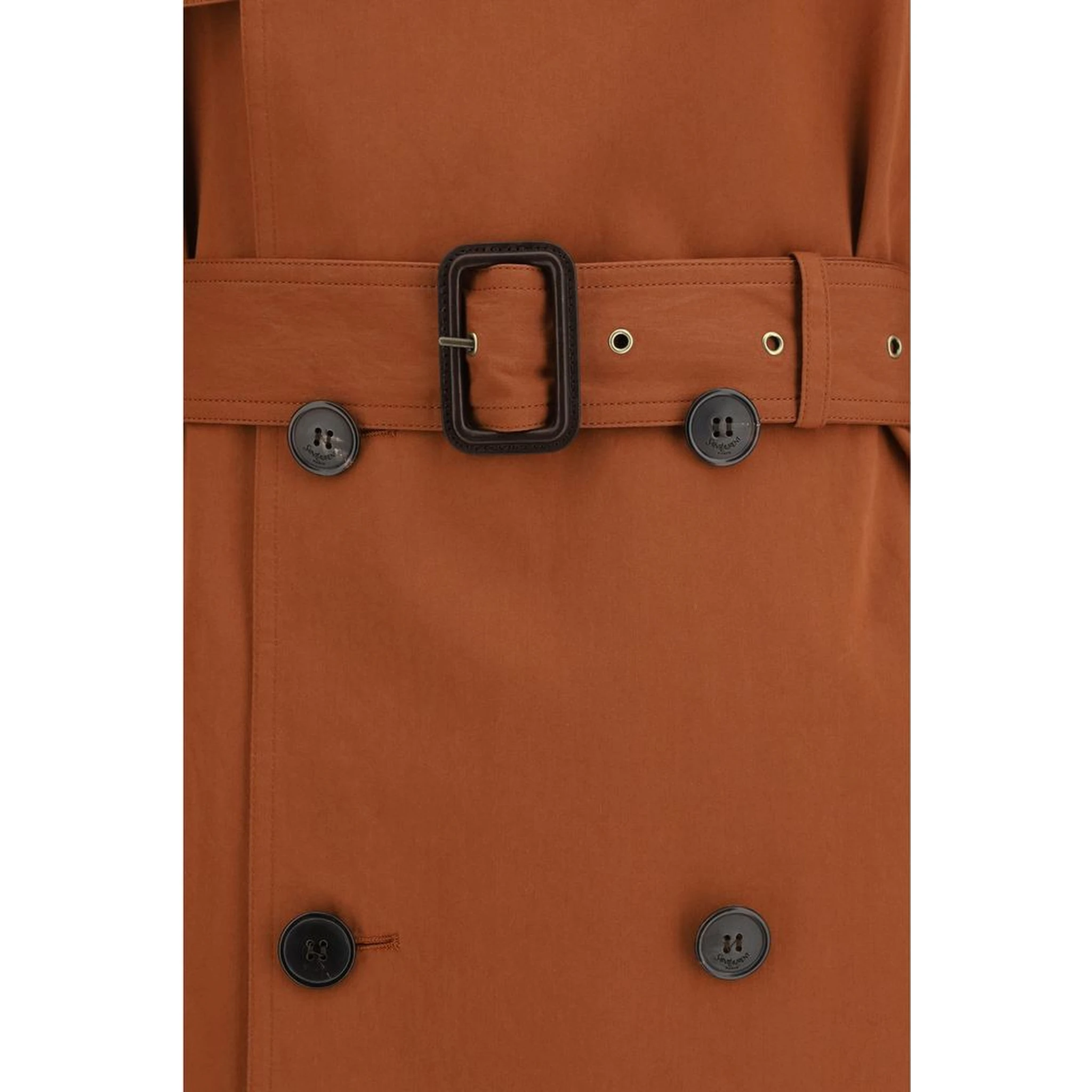 Brown Cotton Trench Coat