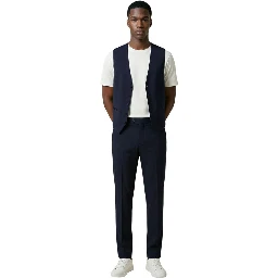 Blue Polyester Three-Piece Suit