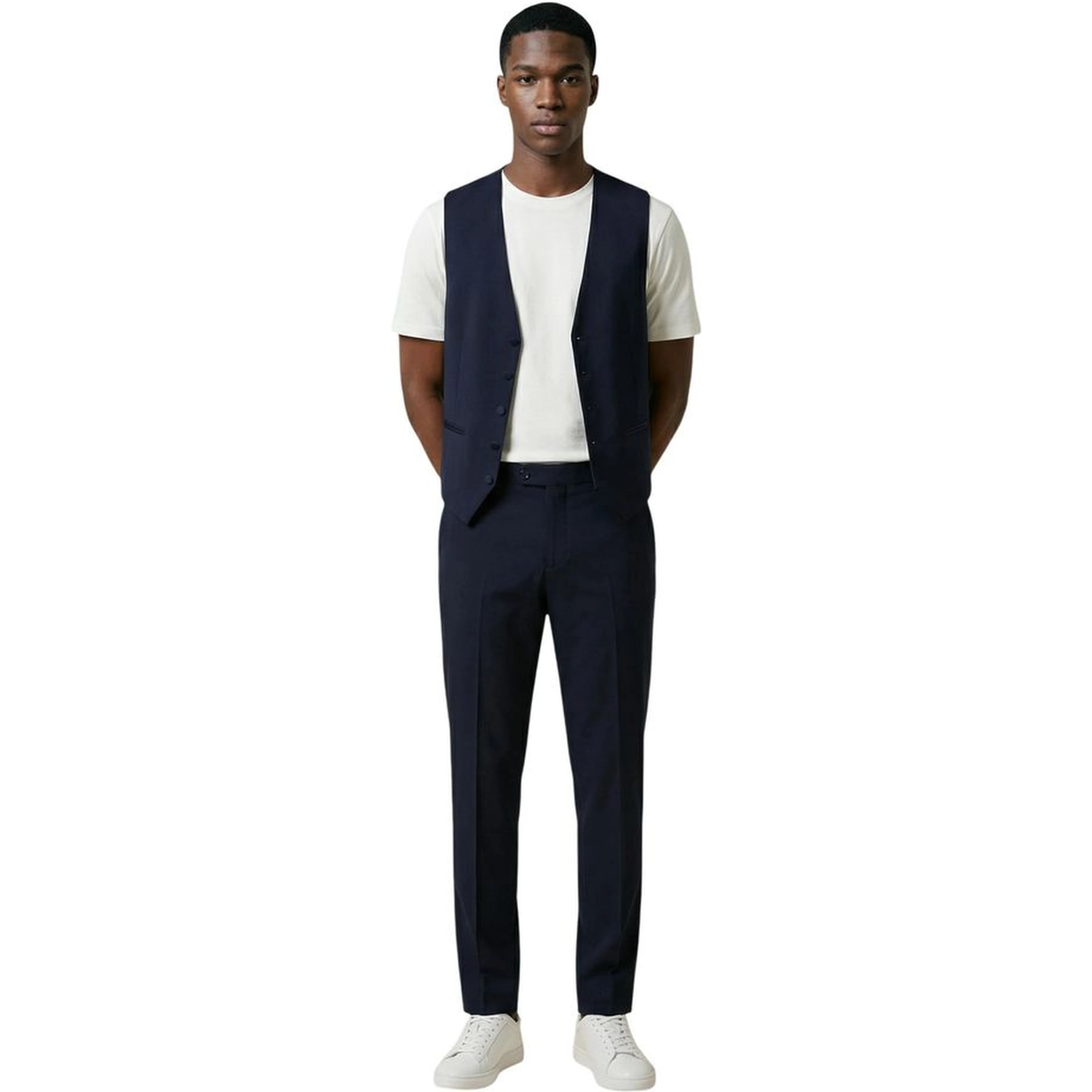 Blue Polyester Three-Piece Suit