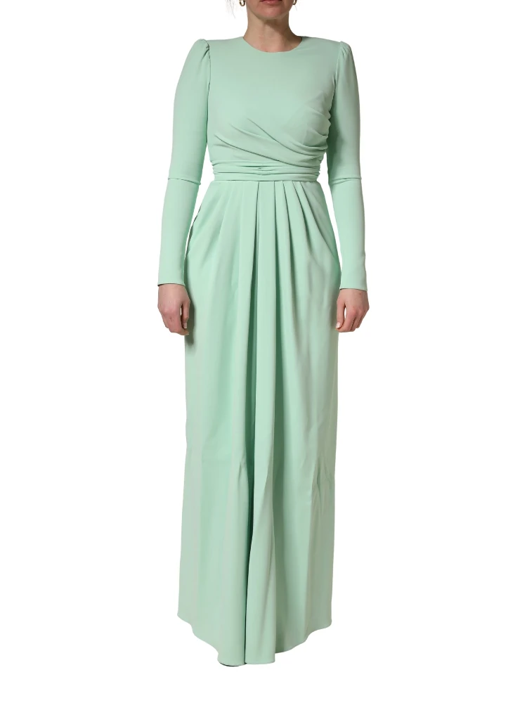 Green Viscose Long Sleeves Long Gown Dress alternative