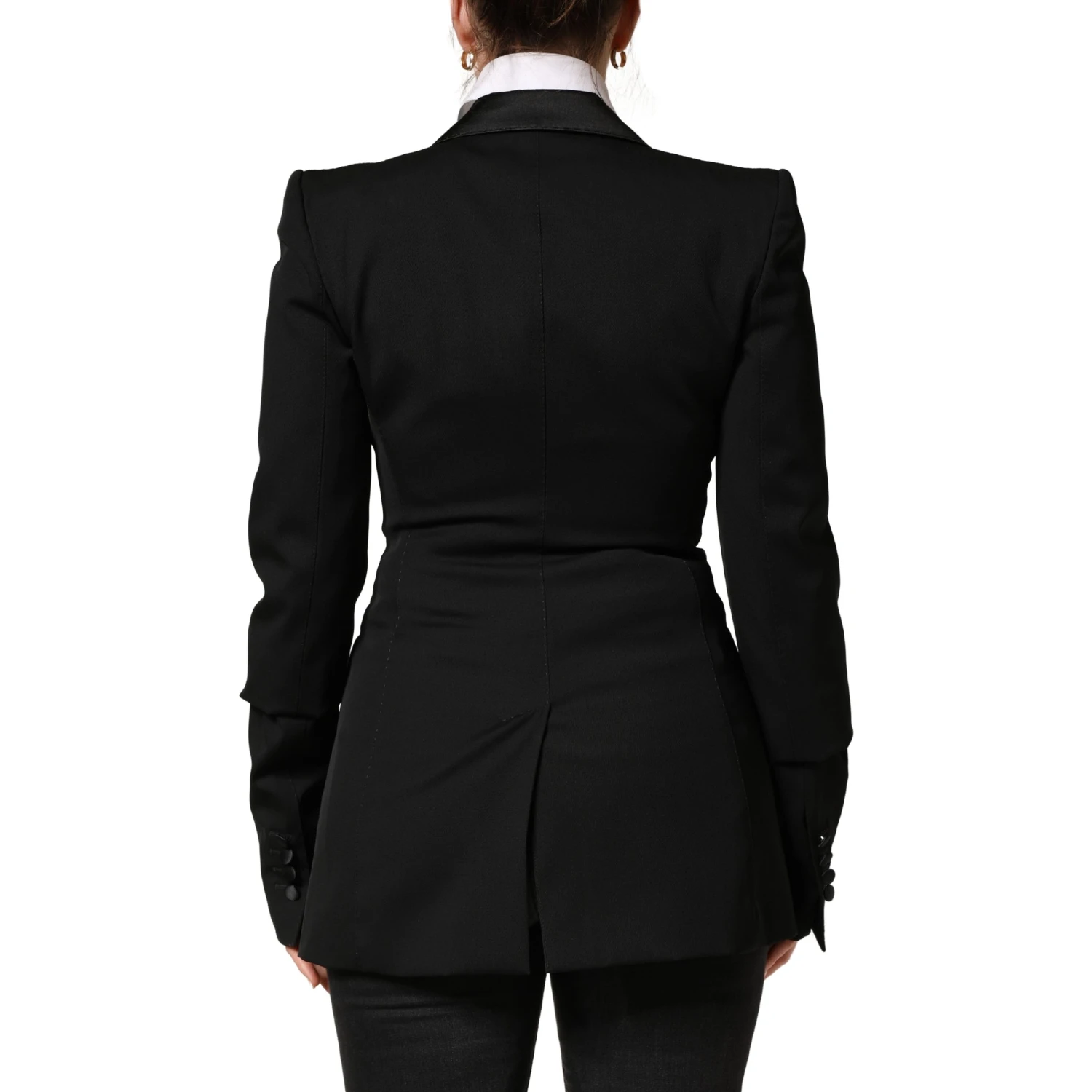 Black Wool Single Breasted Blazer Jacket