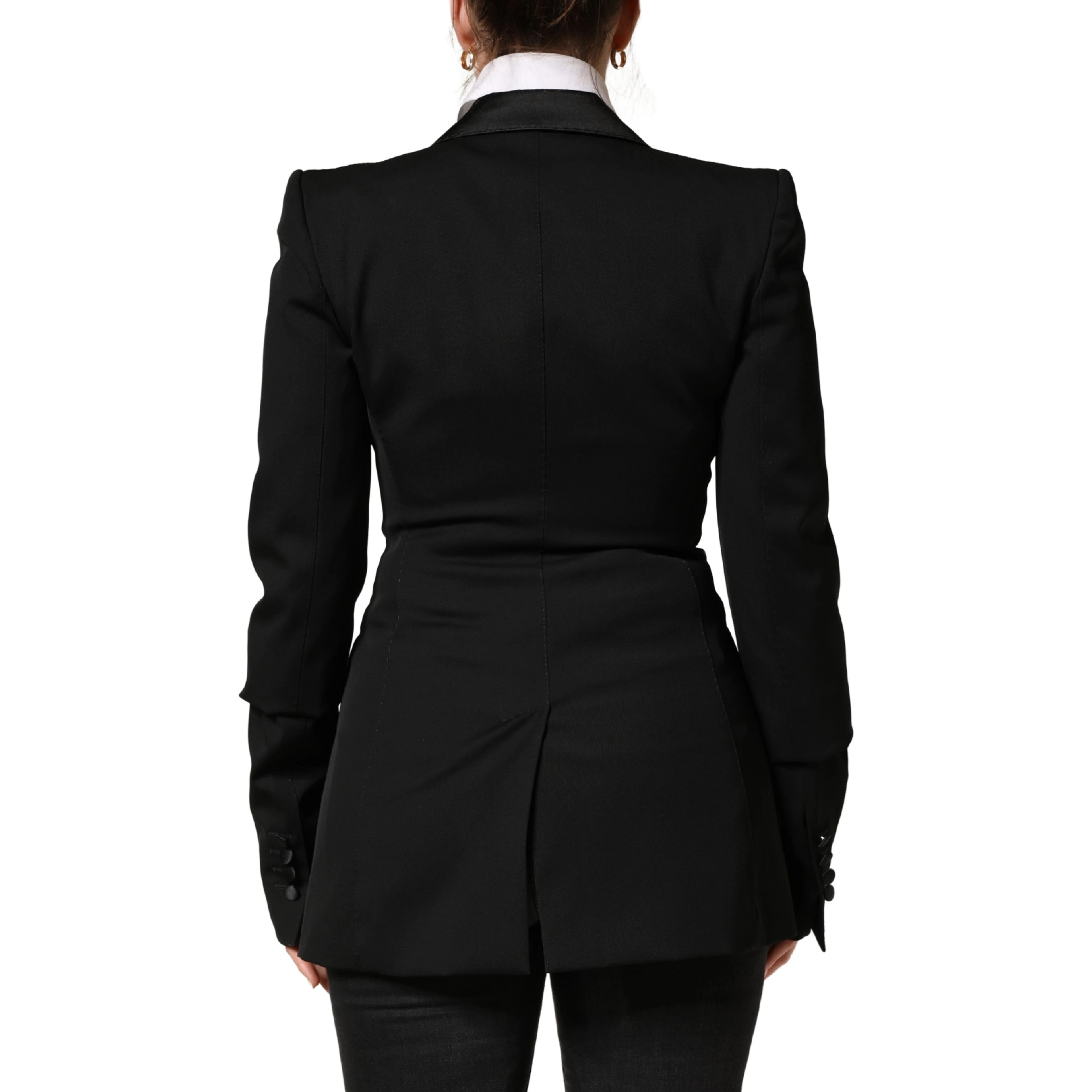 Black Wool Single Breasted Blazer Jacket