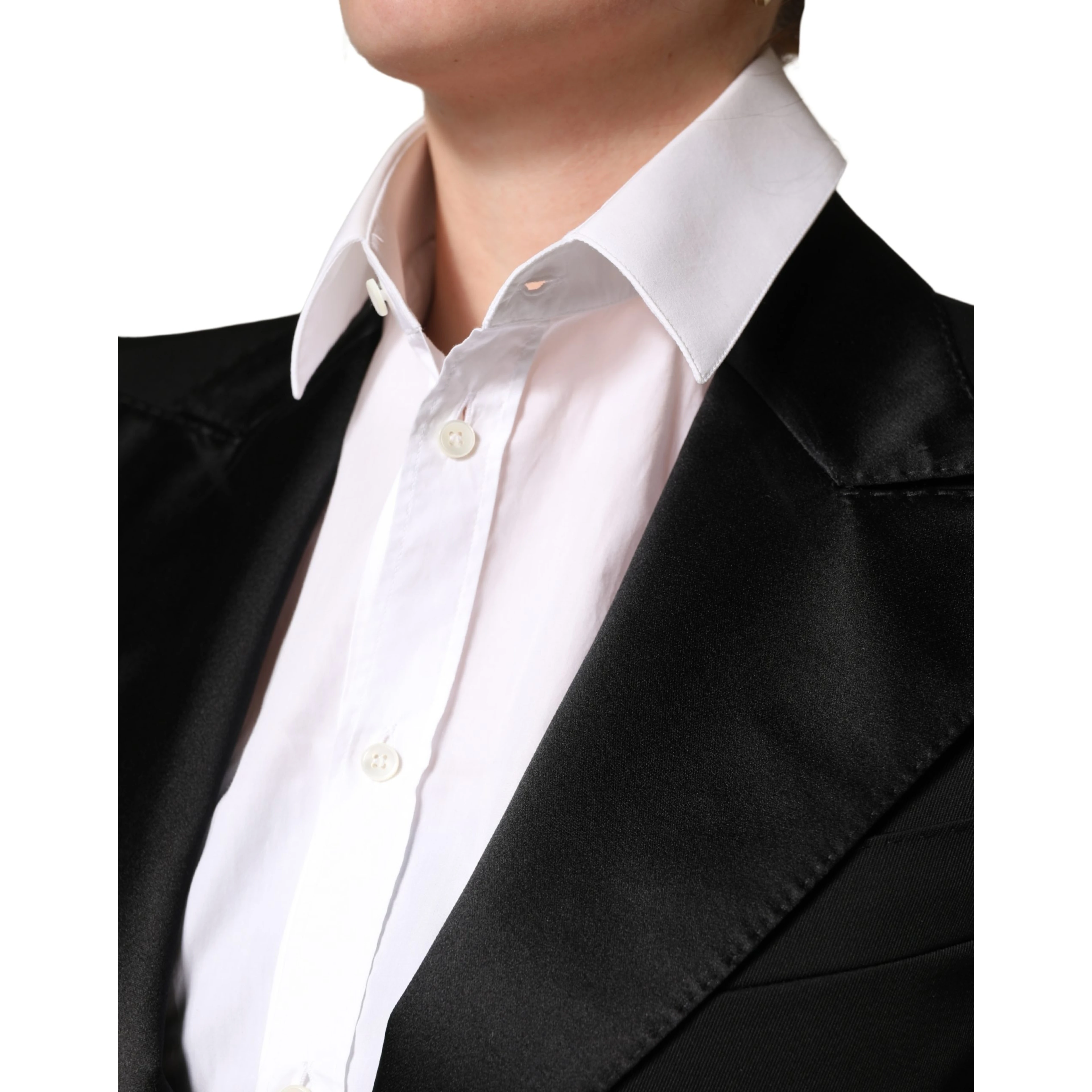 Black Wool Single Breasted Blazer Jacket