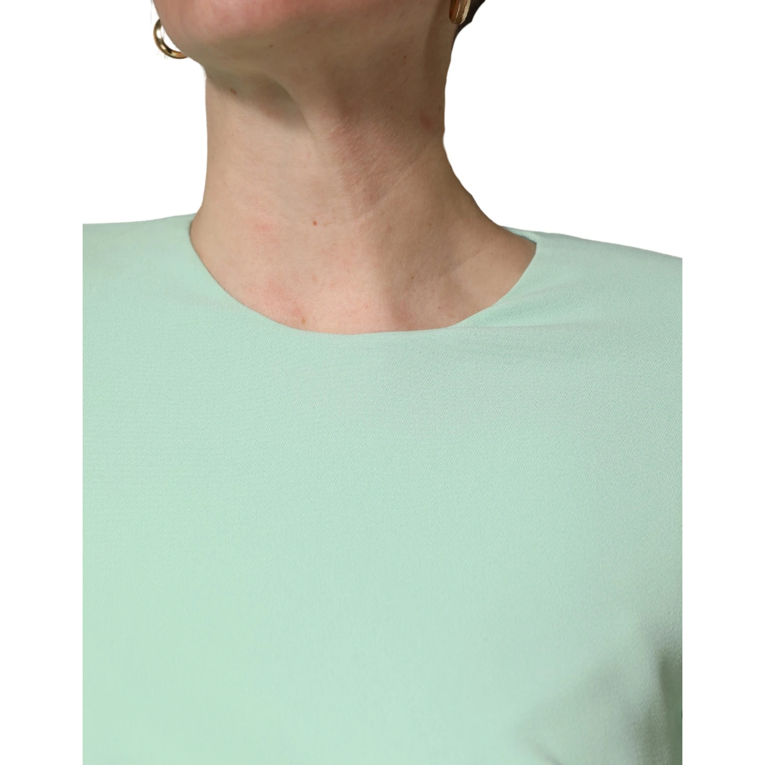 Green Viscose Long Sleeves Long Gown Dress