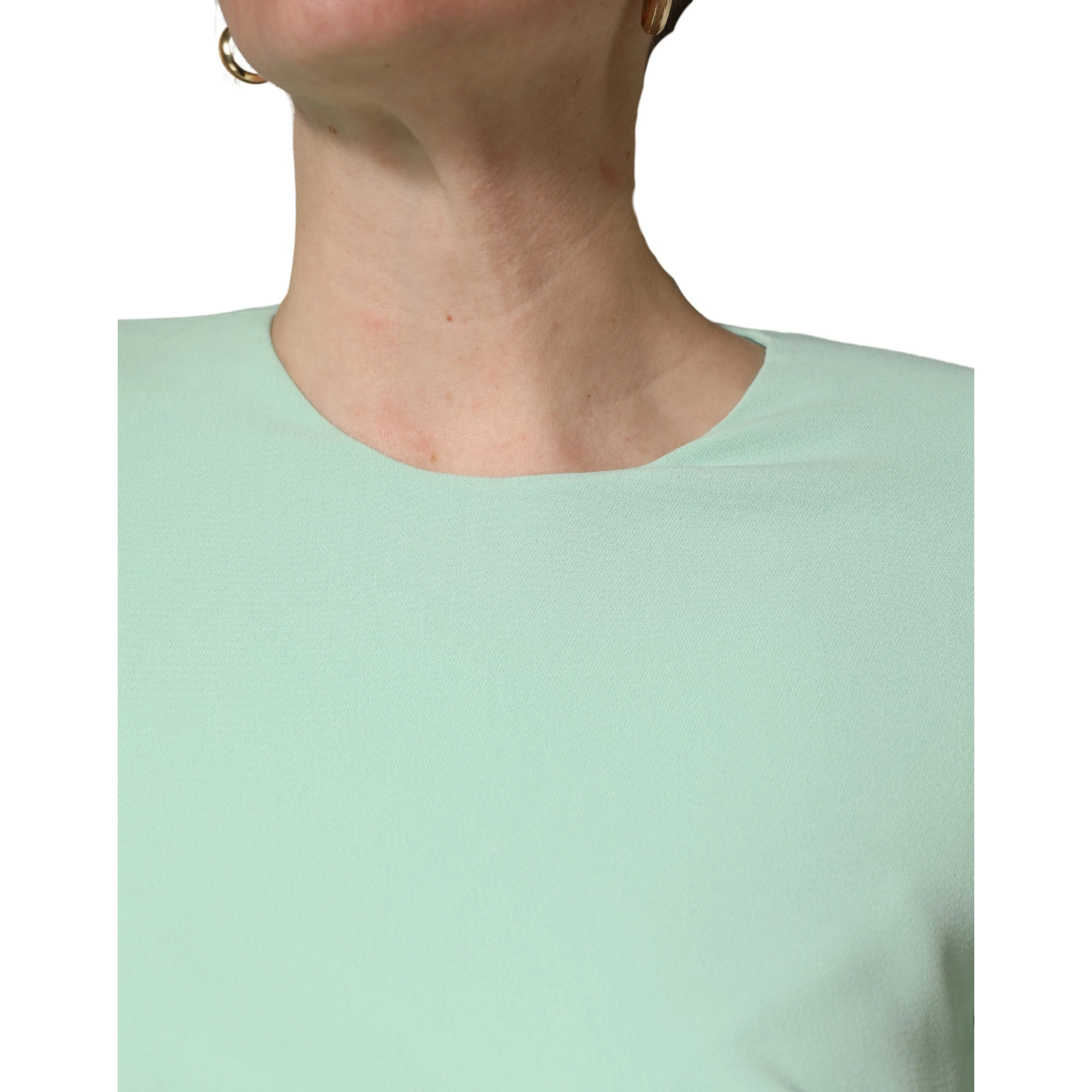Green Viscose Long Sleeves Long Gown Dress