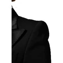 Black Wool Single Breasted Blazer Jacket
