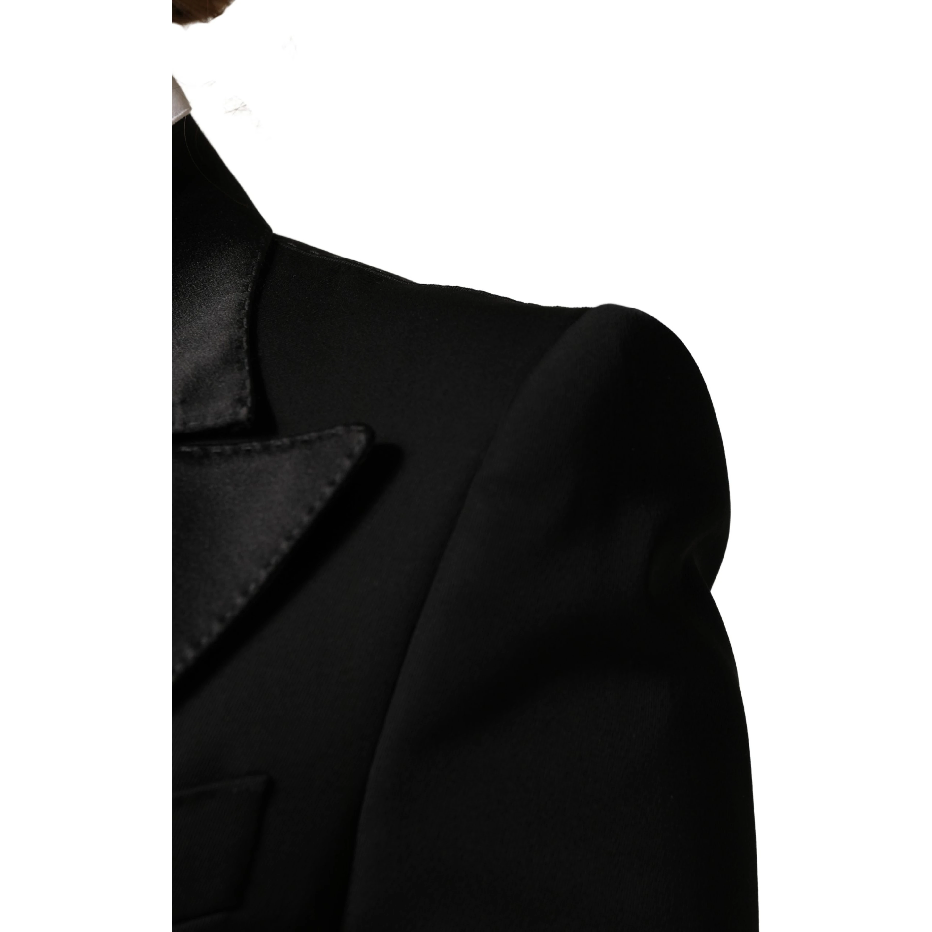 Black Wool Single Breasted Blazer Jacket