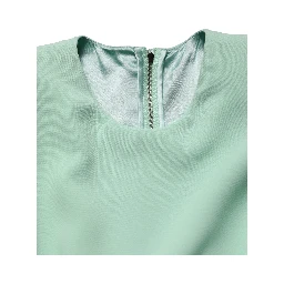 Green Viscose Long Sleeves Long Gown Dress