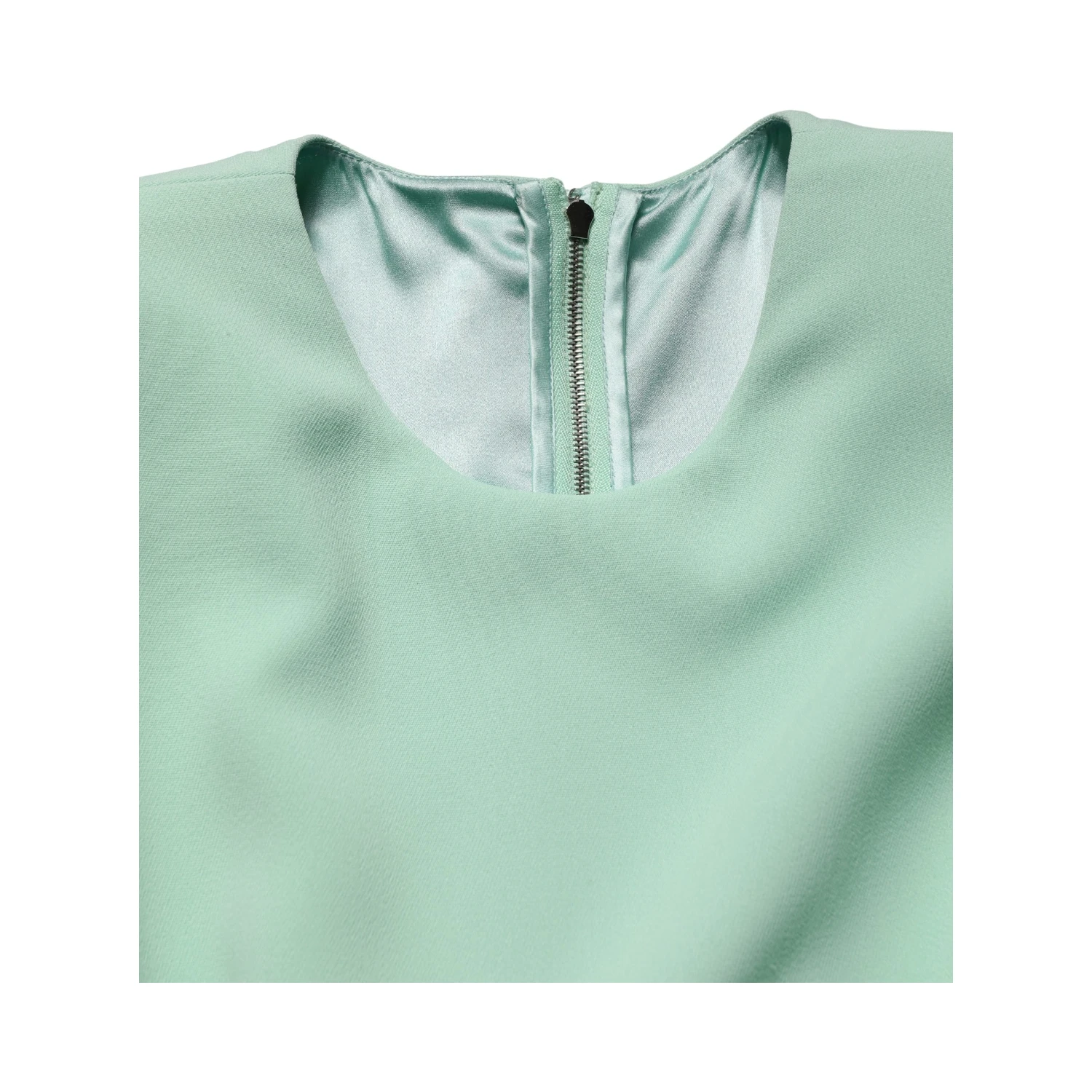 Green Viscose Long Sleeves Long Gown Dress