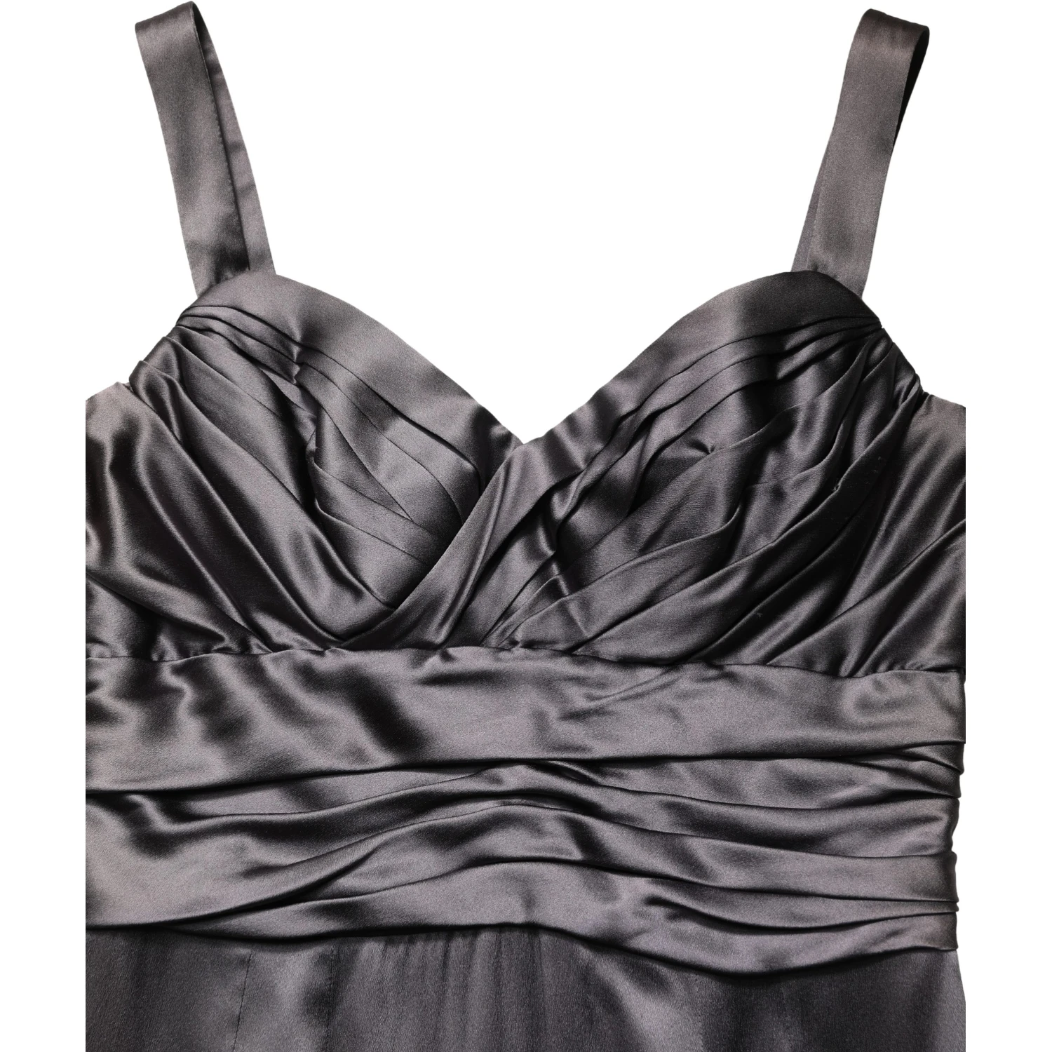 Black Satin Sleeveless Sweetheart Dress