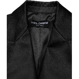 Black Wool Single Breasted Blazer Jacket